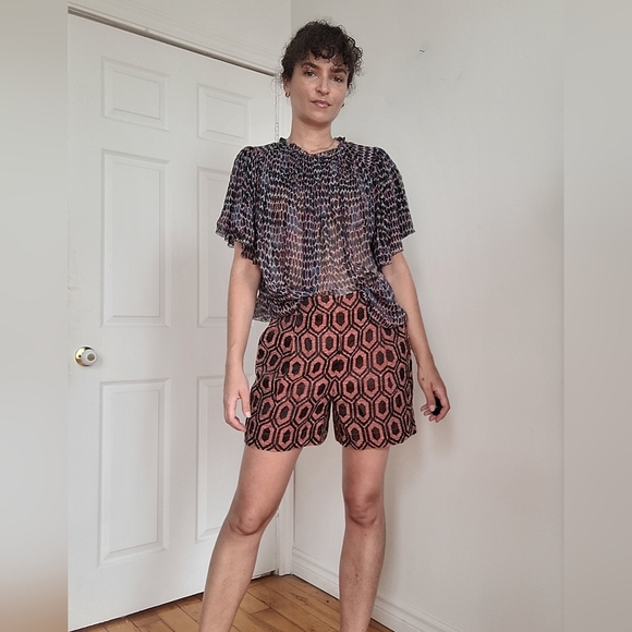 Isabel Marant Geometric Patterned Bohemian Silk Blouse - Picture 8 of 12